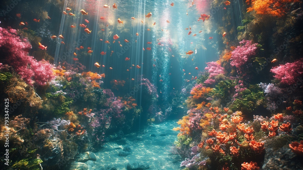 Unterwasseraufnahmen im Meer, mystisch, farbenfroh, bunt, Fische Unterwasseraufnahmen im Meer, mystisch, farbenfroh, bunt, Fische