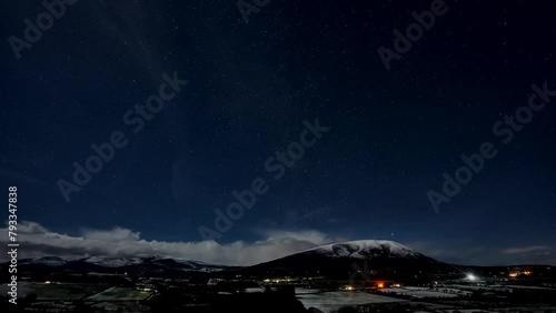 Ireland night scape low clouds time lapse. photo