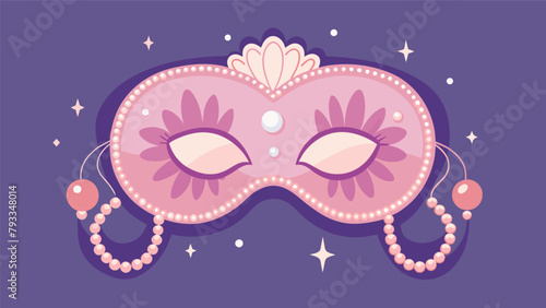 The epitome of indulgence a rose gold sleep mask adorned with dainty crystals and pearls..