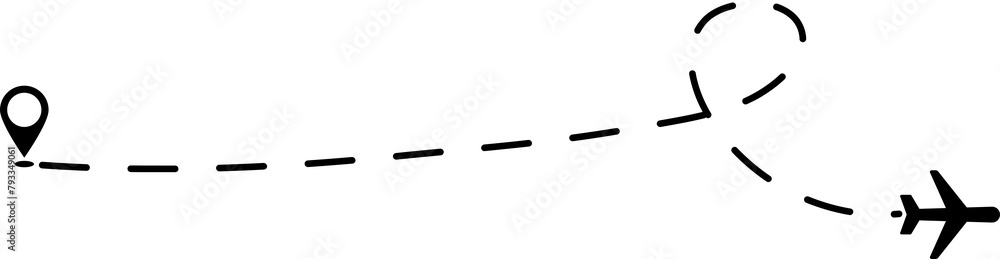 Airplane flight route Airplane flight route