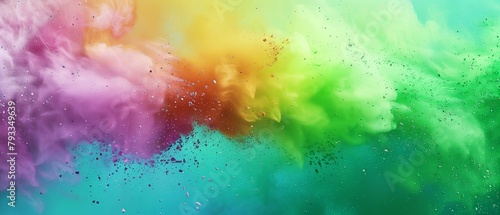 reezing motion of colorful powder exploding on a isolated pastel background Copy space creates an abstract and vibrant texture