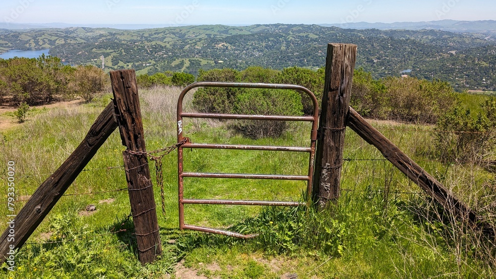 Rusted gate, seen on a hike