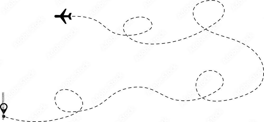 Airplane flight route Airplane flight route