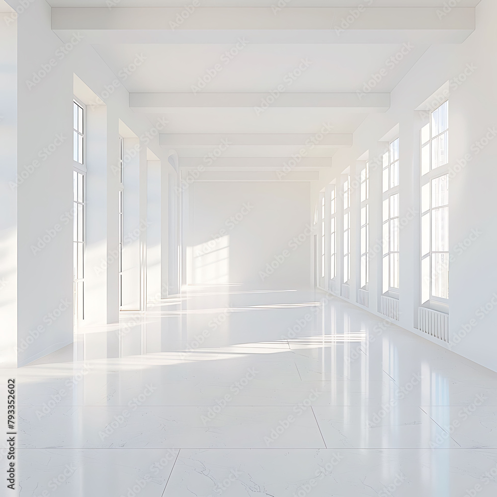 Fototapeta premium A empty clean white modern room
