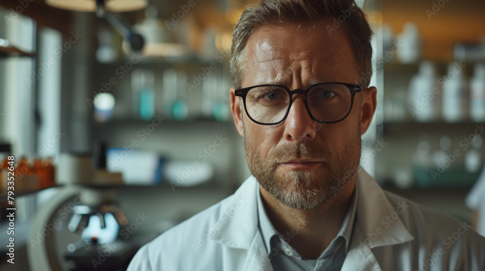 A male rheumatologist in a lab coat stands in a clinic, with medical equipment blurred in the background. A male rheumatologist in a lab coat stands in a clinic, with medical equipment blurred in the background.