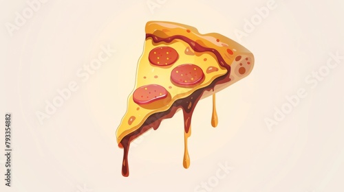 Floating melted pizza slice generative ai