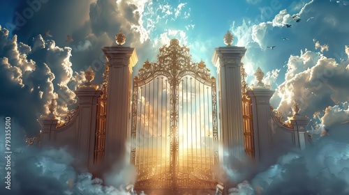 Pearly Gates. Gateway to heaven. A classic interpretation photo