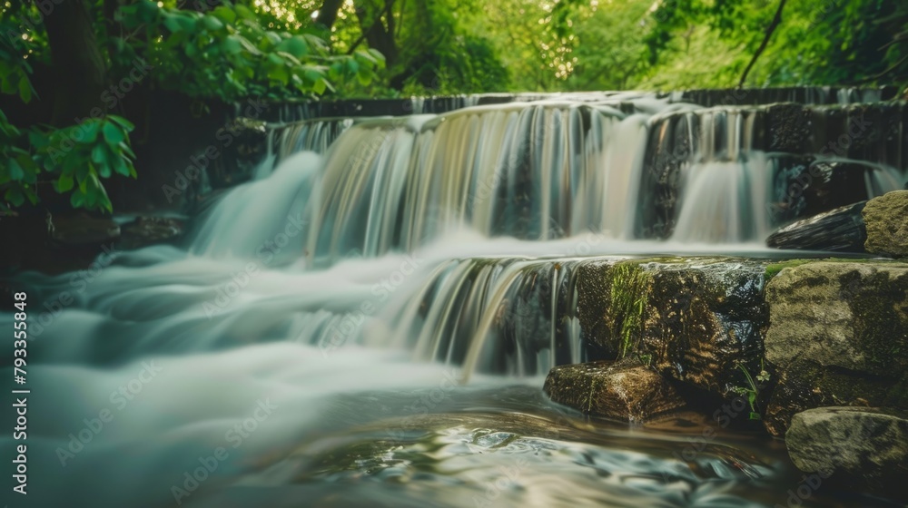 Obraz premium exposure of a river or waterfall. generative ai