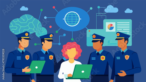 Police officers utilizing neural tech to process information in realtime ensuring swift and accurate responses to emergencies..