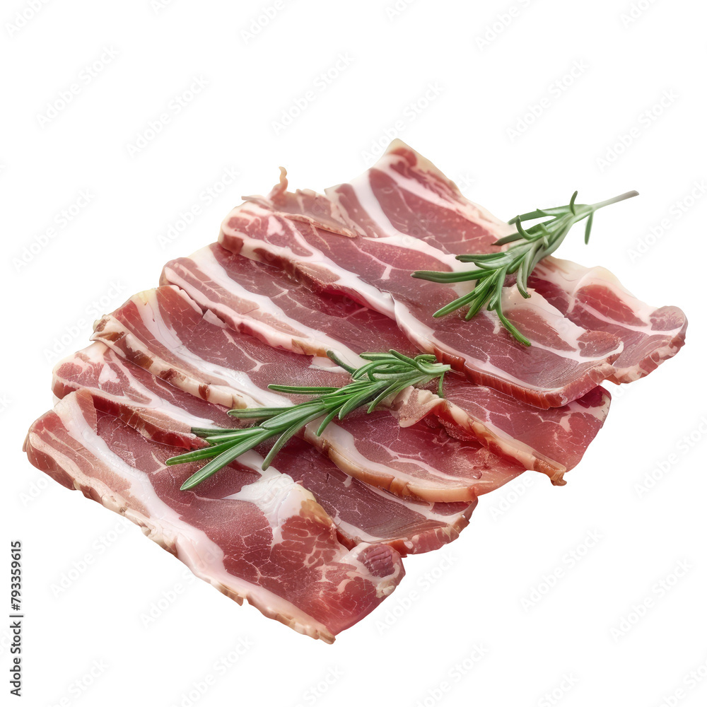 Delicious pork bacon isolated on a transparent background Delicious pork bacon isolated on a transparent background