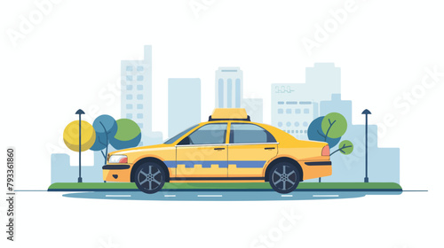 Car sharing or taxi service conceptept. Vector illustration