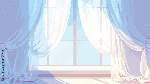 Vector White Curtains Isolated on transperant alpha