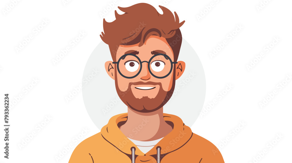 Happy young hipster man in glasses isolated. 