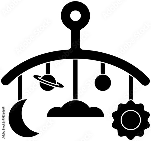 baby illustration cradle silhouette home logo hanging icon furniture outline decoration decor child decorative care cloud childhood crib handmade shape kids infant toy for vector graphic background