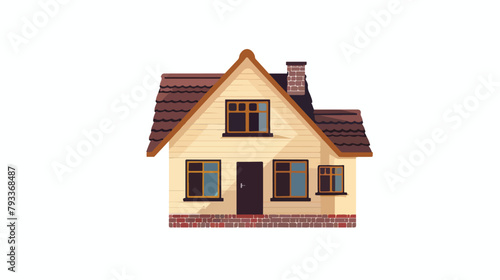 House isolated. Vector flat style illustration. hand drawn style