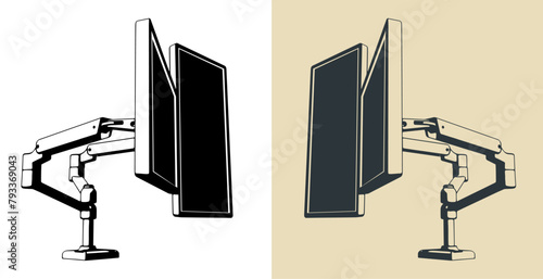 Dual monitor mount