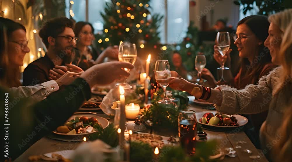 families celebrate Christmas by eating together families celebrate Christmas by eating together