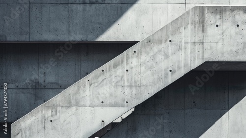 Sculpted Contrasts: Shadows Dancing on a Concrete Staircase, A Play of Light and Form.