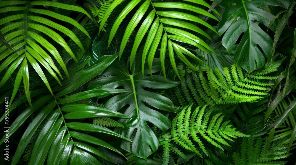 Verdant Serenity: Close-Up of Green Leaves Against a Lush Green Background.