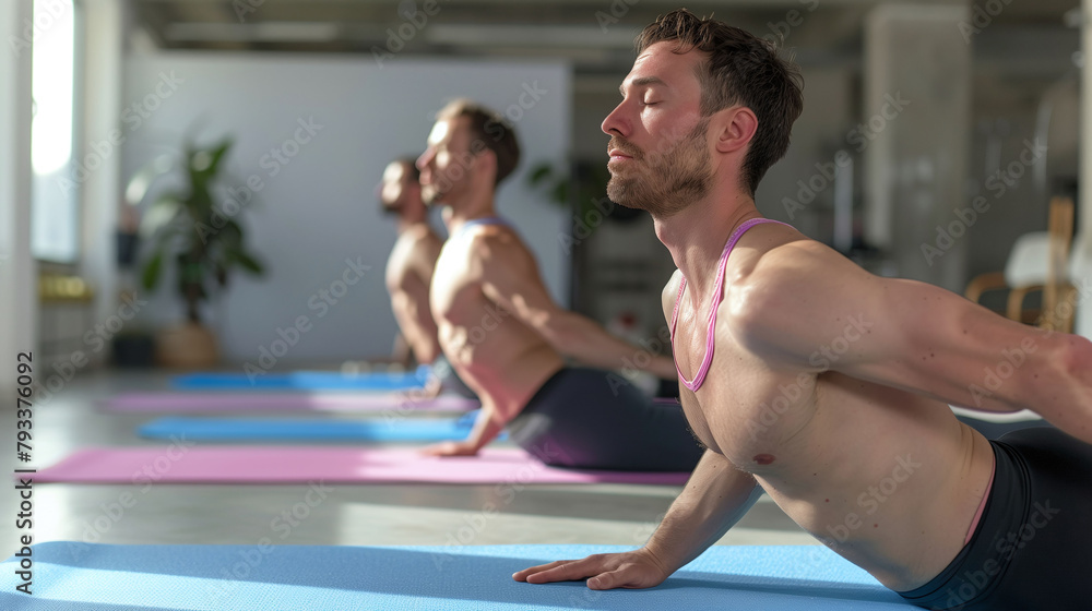 Fototapeta premium Mindful Yoga Session in Bright Indoor Space