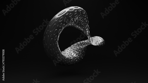 a black and white photo of a curved object