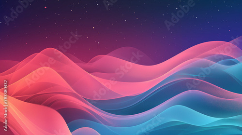 background with abstract pink and blue waves