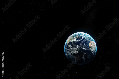 Earth Globe Isolated on Black Background, Generative AI
