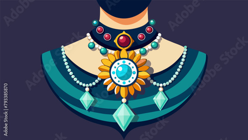 A gathering of striking antique chokers featuring bold statement pieces adorned with pearls crystals and precious gemstones..