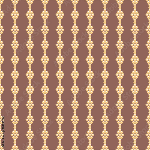 Seamless glamour print pattern with beads jewelry art decor wallpaper for textile, package, paper