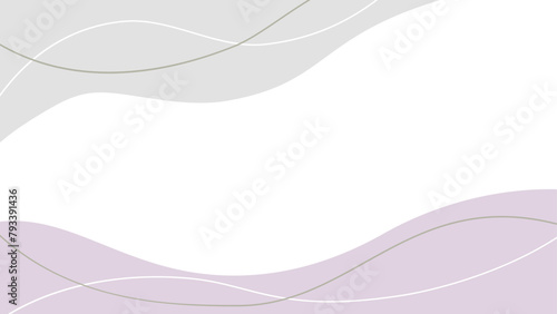 喪中イメージや背景などに使える落ち着いた色合いの抽象的な曲線フレーム　アスペクト比16：9バージョン