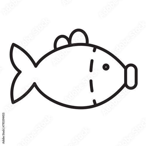 Sea Water Fish Line Icon