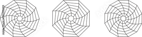 Octagon spider grid vecor,spider grid pattern Vector illustration. photo
