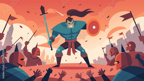 In the midst of a fierce battle a skilled fighter singlehandedly takes down an army of adversaries earning the respect of his peers.