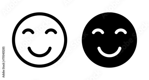 Smile icon vector isolated on white background. Smile vector icon. Emoticon Icon vector. Emoji