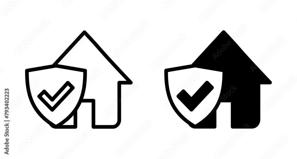 House insurance icon vector isolated on white background. house protection icon.