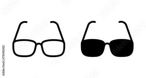 Glasses icon vector isolated on white background. Stylish Eyeglasses. Glasses vector. Optical concept