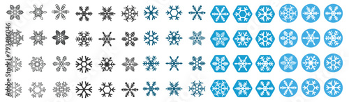 Snow flower design icon set, made with appropriate colors and various shapes. vector eps 10 photo