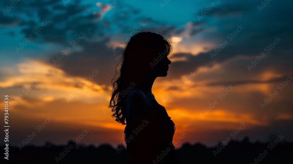 silhouette at sunset generative ai silhouette at sunset generative ai