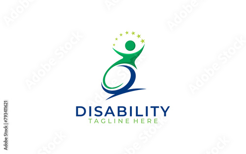 Illustration graphic vector of modern passionate disability people logo design template