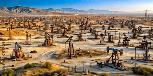 Oil derricks in the desert