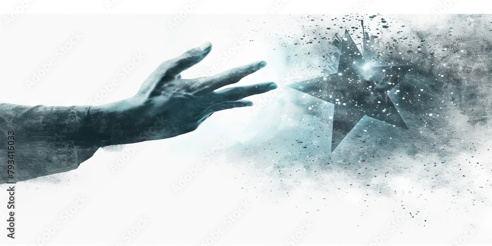 Hand Fading Longing: The Hand Reaching for a Fading Star - Picture a hand reaching ...