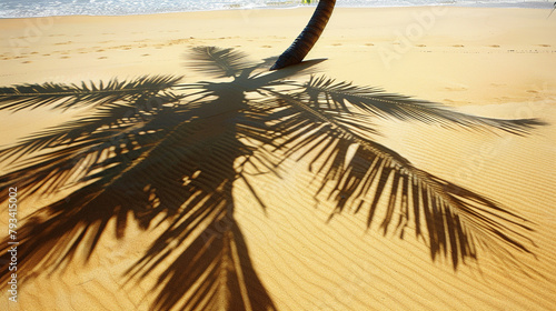 Shadow of beach tree