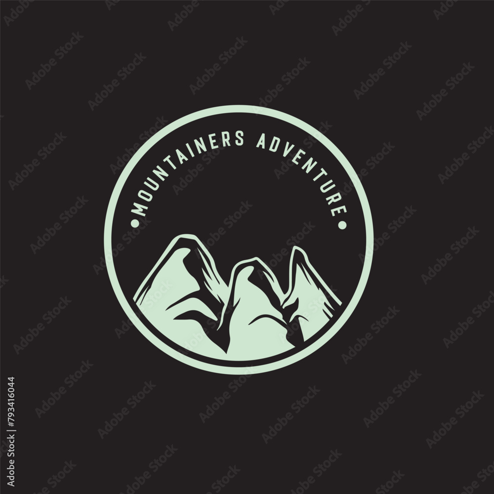Mountain adventure badge logo vector graphic of illustration Mountain adventure badge logo vector graphic of illustration