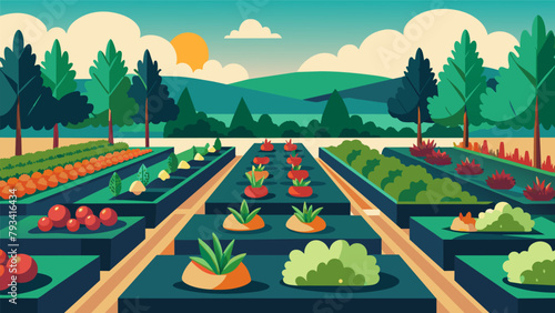 Ast the rows of traditional vegetable patches a section of the garden is dedicated to cultivating rare and unusual edible plants from distant lands..