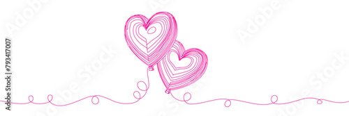 Balloon hearts for love illustration vector photo