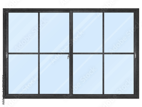 木製の黒い窓枠　Ｂ　ガラスあり