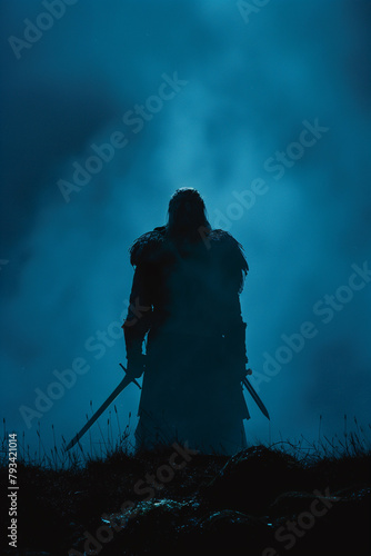 silhoutte Viking warrior