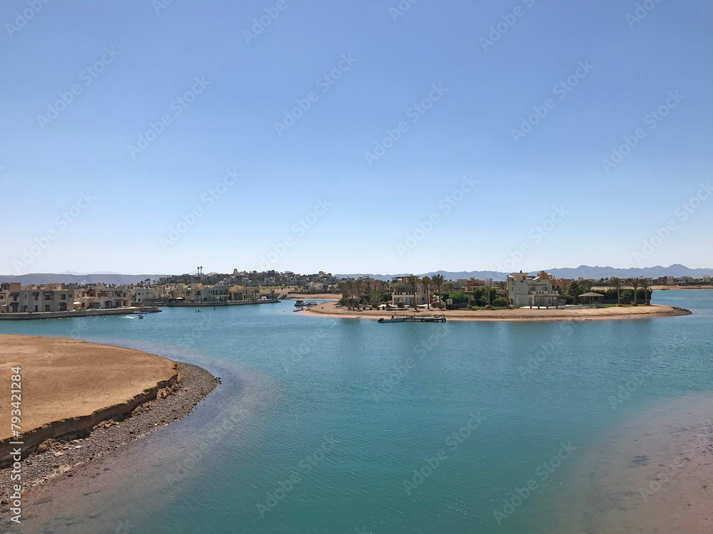 Artificial lagoons and canals in El Gouna Egypt