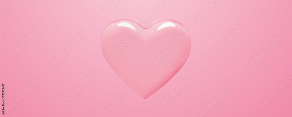 3d glossy pink heart. Vector design element. Realistic heart shaped bubble on pink backdop. Valentine day symbol 3d glossy pink heart. Vector design element. Realistic heart shaped bubble on pink backdop. Valentine day symbol