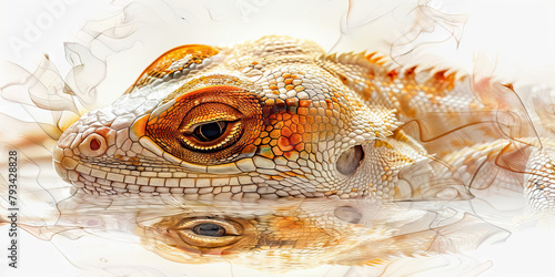 Regeneration  The Shedding Skin and Renewed Surface - Picture a lizard shedding its skin to reveal a fresh  renewed surface underneath  illustrating the concept of regeneration